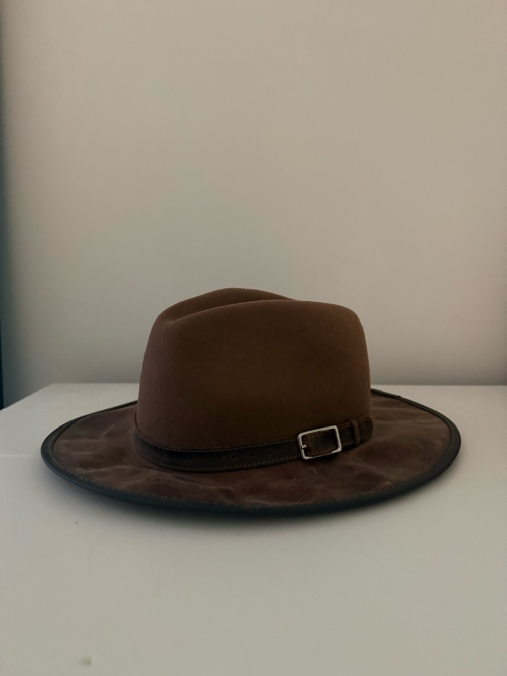 Overland Outfitters Women's Wool Felt with Leather Brim and Buckle Trim Safari